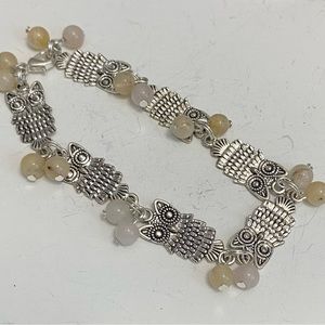 NEW Genuine Citrine gemstone OWL bracelet